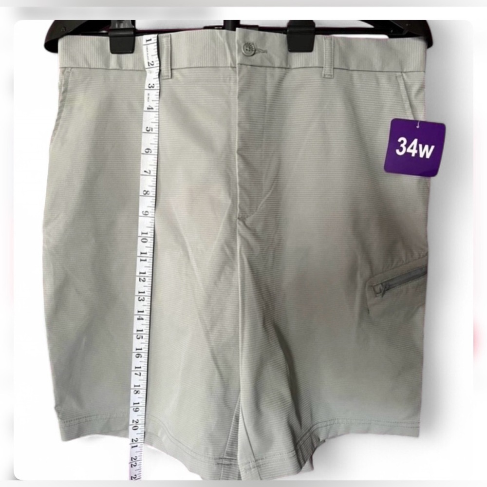 Pebble Beach Light Khaki Gray Hybrid Shorts